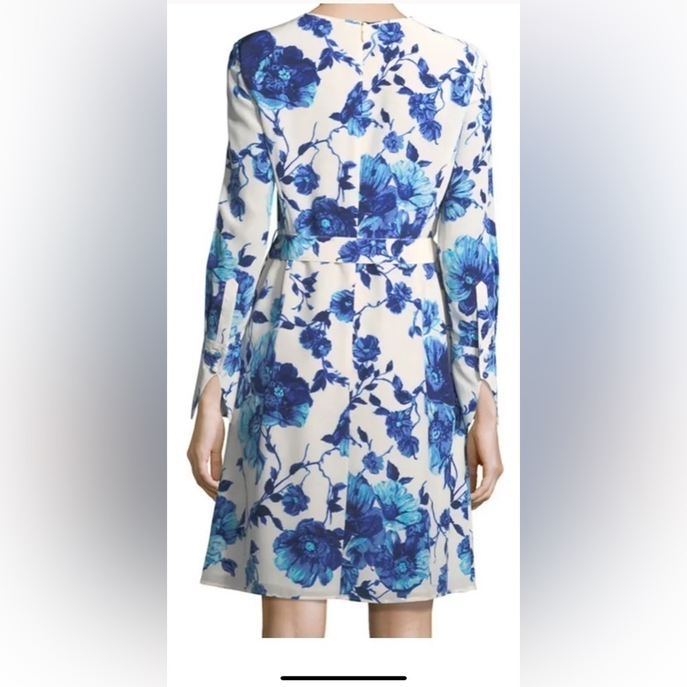 Tory Burch Giovanna Long Sleeve Floral Silk Dress - Picture 2 of 11